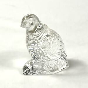 aterford Crystal 1995 Partridge Figurine Clear Glass Bird Ireland Signed 2"